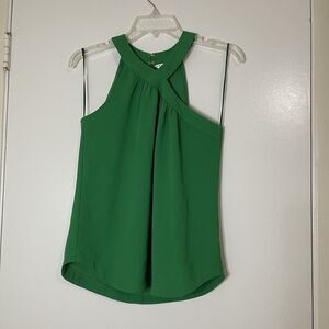 Trina Turk Green halter sleeveless flowy blouse top size XS